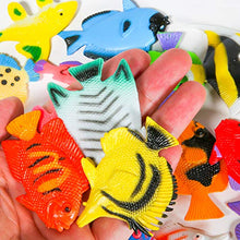 Load image into Gallery viewer, PROLOSO 48 Pcs Toy Fish Tropical Fish Figure Play Set Plastic Sea Animals Themed Party Favors for Kids Toddlers Bath Toys (style 2)
