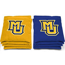 Load image into Gallery viewer, AJJ Cornhole NCAA Marquette Golden Eagles Bags, 6&quot; x 6&quot;, Navy
