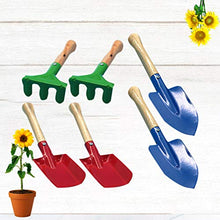Load image into Gallery viewer, BESPORTBLE Kids Garden Tool Set, Gardening Tools for Kids, Kids Garden Tools with Rake,Shovel and Trowel Made of Metal and Wooden Handle as Kids Gardening Gifts 6PCS
