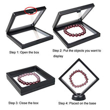 Load image into Gallery viewer, 4 Pieces Coin 3D Display Stand Box Set Diamond Square Medallion Challenge Coin Chip Display Stand Holder 3D Floating Frame Display Stand Box for Coins Medallions Jewelry 3.54&quot;x3.54&quot; White
