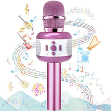 Load image into Gallery viewer, Ncknciz Microphone for Kids, Wireless Bluetooth Karaoke Microphone Portable Handheld Microphone Karaoke Mic Machine for Home Party Birthday - Best Christmas Birthday Gifts Toys (Purple)
