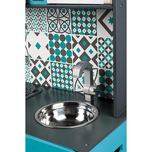 Load image into Gallery viewer, Janod Lagoon Maxi Cooker Aqua 34 Tall Wooden Kitchen Playset Toy with 15 Accessories &amp; Sound &amp; Light Effects for Imagination Play - Ages 3+, one Color (J06555)
