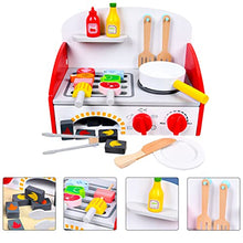 Load image into Gallery viewer, ULTNICE Kids Kitchen Playset Wood Mini Kitchen Pretend Play Toys Cooking Play Set Miniature Dollhouse Kitchen Set for Boys Girls
