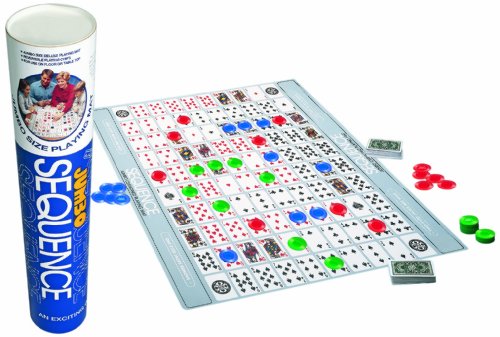 Jax Jumbo Sequence Game   Tube Edition With Cushioned Mat, Cards And Chips