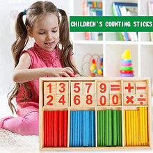 Load image into Gallery viewer, umbresen Counting Sticks Montessori Toys Math Educational Toy, Wooden Intelligence Sticks Number Cards and Counting Rods with Box (Counting Sticks)
