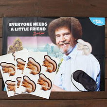 Load image into Gallery viewer, Pin-the-Squirrel on Bob Ross  Party Game, (12 Players) Birthday Party Decorations, Game and Activity for for Adults, Kids, Boys and Girls all Ages
