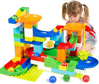 BATTOP Marble Run Building Blocks Construction Toys Set Puzzle Race Track for Kids-97 Pieces