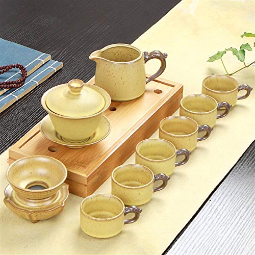 N/A N/A 10 Retro Teapot Set of Creative Business Gifts Soil Tao Gongfu Tea ( Color : Bowl Bowl Dragon Cup )