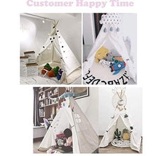 Load image into Gallery viewer, Unknown1 Wooden Poles Kids Playhouse Canvas Teepee Play Tent Raw White Girls Indoor
