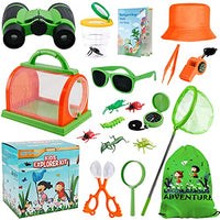 GINMIC Kids Explorer Kit & Bug Catching Kit, 7/11/15 Pcs Outdoor Exploration Kit for Kids Camping with Binoculars, Adventure Toy Gift for 3-12 Years Old Boys Girls (19 Pcs Outdoor Exploration Kit)
