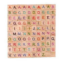 Load image into Gallery viewer, Tovip 200Pcs Wood Scrabble Tiles Letters Alphabet Colour Numbers Digital Puzzle Wooden Toys for Kid Favors
