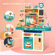 Load image into Gallery viewer, CUTE STONE 93PCS Kids Kitchen Playset,Play Kitchen Toy with Realistic Lights &amp; Sounds,Pretend Steam,Play Sink &amp; Oven,Color Changing Play Food,Menu Board &amp; Other Kitchen Accessories Set for Toddlers
