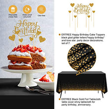 Load image into Gallery viewer, 70th Birthday Decorations for Women Or Men Black &amp; Gold, 70 Birthday Party Supplies Gifts for Her ( Him) Including Happy Birthday Balloons, Fringe Curtain, Tablecloth, Photo Props, Foil Balloons, Sash
