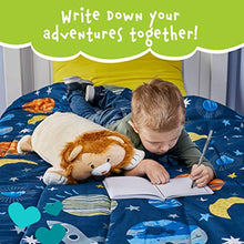 Load image into Gallery viewer, MEMORY MATES Rhett The Lion Memory Foam Pillow Plush with Kid&#39;s Diary That Stores in Belly Pocket, 15 Stuffed Animal, 6&quot; Journal
