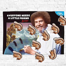 Load image into Gallery viewer, Pin-the-Squirrel on Bob Ross  Party Game, (12 Players) Birthday Party Decorations, Game and Activity for for Adults, Kids, Boys and Girls all Ages
