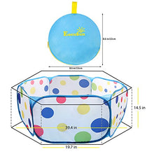 Load image into Gallery viewer, EocuSun Kids Ball Pit Large Pop Up Toddler Ball Pits Tent for Toddlers Girls Boys for Indoor Outdoor Baby Playpen w/ Zipper Storage Bag, Balls Not Included (Blue)
