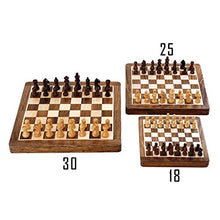 Load image into Gallery viewer, FIBVGFXD Sandalwood Magnetic Portable Folding Wooden Chess Set, Handwork Solid Wood Pieces German Knight Crafts, Children Gifts Board Games(18cm)
