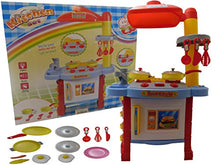 Load image into Gallery viewer, ALLKINDATHINGS Children Kids Kitchen Cooking Role Play Pretend Toy Cooker Oven Set with Sounds and Accessories
