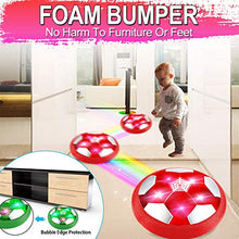Load image into Gallery viewer, TURNMEON 2 Pack Hover Soccer Ball, Rechargeable Soccer Ball Toys Indoor Valentines Floating Soccer with LED Light &amp; Foam Bumper - Perfect Holiday Valentines Toy Gifts for Boys Girls Kids (Green&amp;red)

