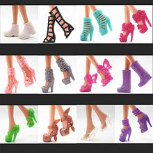 Load image into Gallery viewer, BeesClover Convenient Life 12Pairs/Set Assorted Fashion Colorful Mixed Style Sandals High Heels Shoes Doll Accessories Clothes
