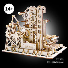 Load image into Gallery viewer, ROBOTIME 3D Wooden Puzzle Brain Teaser Toys Mechanical Gears Kit Unique Craft Kits Tower Coaster with Steel Balls Executive Desk Toys

