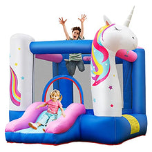 Load image into Gallery viewer, BOUNTECH Inflatable Bounce House, Kids Bouncy Castle with Slide, Jumping Area, Basketball Hoop, Toddler Slide Bouncer Outdoor Indoor, Including Carry Bag, Stakes, Repair Kit (Without Blower)
