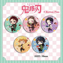 Load image into Gallery viewer, Kimetsu no Yaiba Gift Set 50 Non-Repetition Stickers, 1 Acrylic Animation Standing Sign, 5 Button Pins, 1Keychain, 1 Bracelets for Anime Fans
