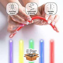 Load image into Gallery viewer, Windy City Novelties 25 Pack Glow Drinking Straws | 9 Inch | Assorted Colors | Glow Stick Plastic Straws | Food Grade| Straws for Cocktail Drinks, Bars, Restaurants
