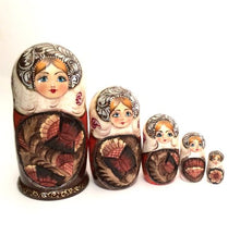 Load image into Gallery viewer, BuyRussianGifts Russian Beauty Matryashka Doll Hand Painted 5 Piece Nesting Doll Set
