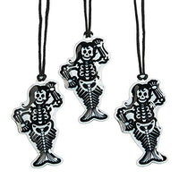 Fun Express Light Up Skeleton Mermaid Necklace for Halloween - Jewelry - Necklaces - Light Up Necklaces - Halloween - 12 Pieces
