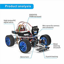 Load image into Gallery viewer, OSOYOO Servo Steering Robot Smart Car for Raspberry Pi | Compatible with Pi4 Model B 3B + | Multifunctional Electronic Robotic DIY kits for Teens and Adults | Learn Python Programming &amp; Create Circuit
