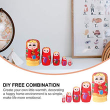 Load image into Gallery viewer, NUOBESTY 5pcs Nesting Doll Family Wood Stacking Russian Matryoshka Dolls Kids Children Birthday Toy Home Desk Party Decoration (Random Color)
