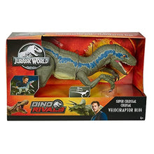 Load image into Gallery viewer, Jurassic World Super Colossal Velociraptor Blue 18 High &amp; 3.5 Feet Long with Realistic Color, Articulated Arms &amp; Legs, Swallows 20 Mini Action Figures [Amazon Exclusive]
