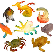 Load image into Gallery viewer, Funcorn Toys Ocean Sea Animal, 52 Pack Assorted Mini Vinyl Plastic Animal Toy Set, Realistic Under The Sea Life Figure Bath Toy for Child Educational Party Cake Cupcake Topper,Octopus Shark Otter
