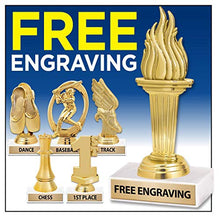 Load image into Gallery viewer, Dominoes Trophies, 6&quot; Gold Dominoes Trophy Award, Personalized with Your Own Engraving
