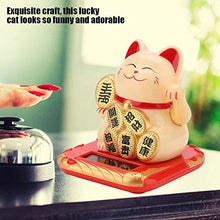 Load image into Gallery viewer, Jectse Waving Lucky Fortune Cat,Mini Happy Solar Powered Adorable Welcoming Cat,eco-Friendly and Energy-Saving,for Home Car Stores, Office Decor (Gold)
