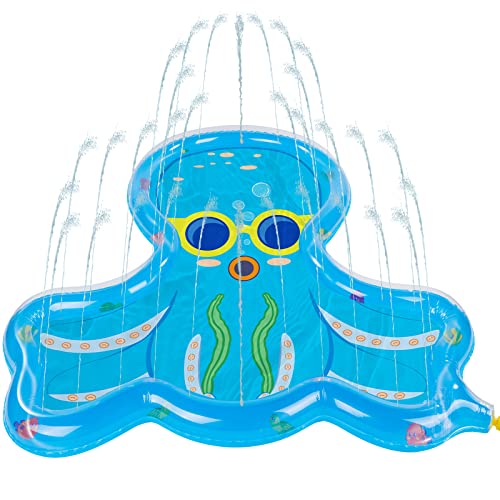 BATURU Sprinkler Play Mat for Girls/Kids/,Splash Play Mat Cool Ocean Fountain,68