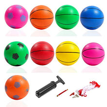 Load image into Gallery viewer, EDRLAITY 5.8 Inches Mini Basketball Toy for Kids Hoops, 6 PCS Small Basketballs and 3 PCS Soccer Balls for Toddlers, Indoor Outdoor Pool Ball with Air Pump and Large Storage Bag
