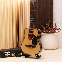 Load image into Gallery viewer, VOSAREA Mini Guitar Home Decorations Miniature Guitar Ornament with Stand and Case Mini Musical Instrument Replica Collectible Miniature Dollhouse Model Decor 20cm
