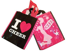 Load image into Gallery viewer, Michaels Go Team Sports Theme 2 Tote Bags ~ I Love Cheer; Cheering on Pink (10&quot; x 8&quot; x 4.25&quot; Each Plus Handles)
