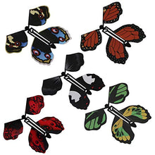 Load image into Gallery viewer, Tsorryen 5pieces Magic Flying in The Book Butterfly Rubber Band Powered Wind Up Butterfly
