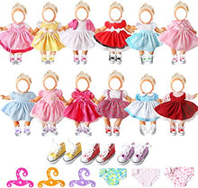 Load image into Gallery viewer, lausomile Alive Baby Doll Girl Clothes and Accessories - 19 Pcs Doll Clothes Dress Outfits Include Doll Underwear Shoes Hangers Accessories Fits Baby Bitty 12-16 Inch Girl Doll, Kids Gift for Girl
