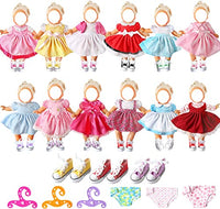lausomile Alive Baby Doll Girl Clothes and Accessories - 19 Pcs Doll Clothes Dress Outfits Include Doll Underwear Shoes Hangers Accessories Fits Baby Bitty 12-16 Inch Girl Doll, Kids Gift for Girl