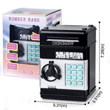 Load image into Gallery viewer, Refasy Piggy Bank Toys for Boys 6 7 8 9 10 11, Money Saving Box Toys Teen Boys Age 8 9 10 11 12 Kids Christmas Birthday Gifts ATM Saving Machine for 5 6 7 8 Black Piggy Bank for Real Money
