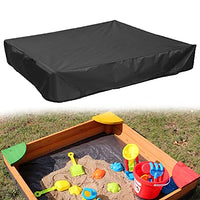 COOSOO Sandbox Cover Waterproof with Drawstring Sandbox Protective Square with Elastic Dust Protection for Sandpit Pool Toys Indoor Outdoor Garden Black