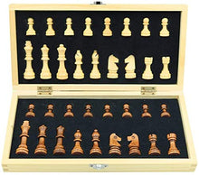 Load image into Gallery viewer, Chess Portable Set Set International Foldable Wooden Set with Magnetic Checkerboard for Kids/Children, Adults LQHZWYC (Color : Wood, Size : 29x29x3cm)
