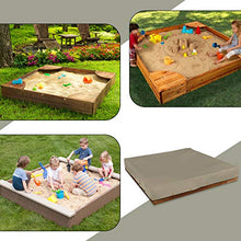 Load image into Gallery viewer, Sandbox Cover 12 Oz Waterproof - Sandpit Cover 100% UV &amp; Weather Resistant with Air Pcoket &amp; Elastic for Snug Fit (Beige, 70&quot; W x 70&quot; D x 8&quot; H)
