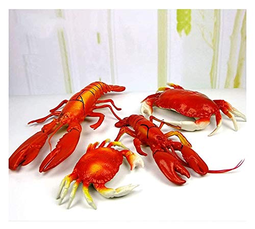 BUYT Food Props Artificial Lobster and Crab Model Fake Large Sea Life Creatures Collection for ome Party Decoration Display Kids Play Toy(4 Pack) Realistic Fake Food