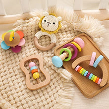Load image into Gallery viewer, Wooden Montessori Baby Sensory Rattle Educational Toys Preschool Baby Grasping Toy-Nursery First Toy
