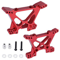 HobbyPark Aluminum Front & Rear Shock Tower Upgrade Parts for 1/10 Traxxas Slash 4x4 Replacement of Part 6838 6839 (2-Pack) (Red)